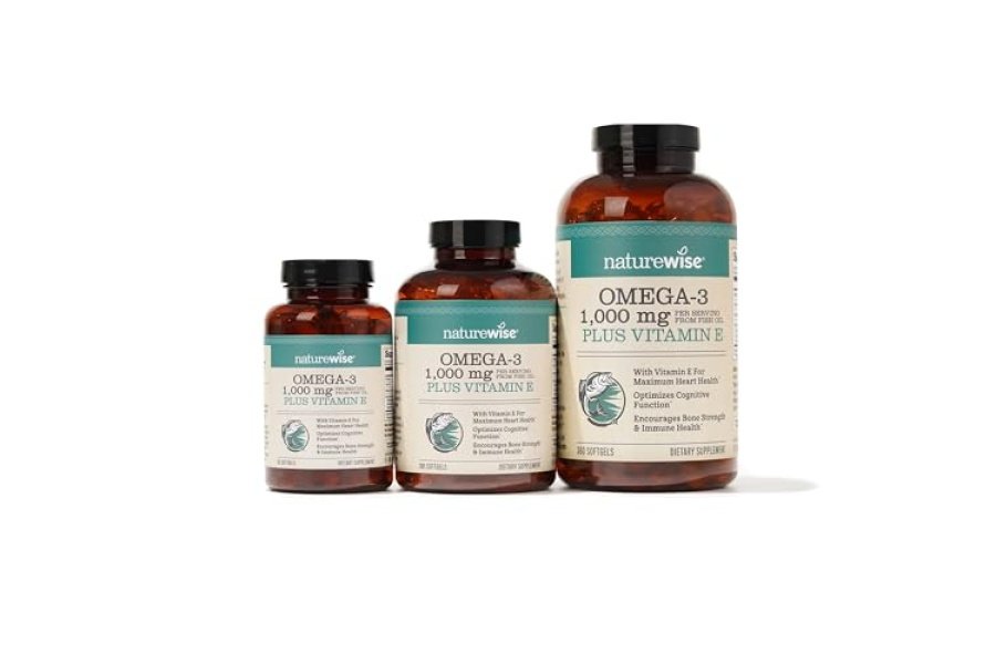 Suplemento de aceite de pescado Omega 3 extrafuerte NatureWise - 1000 mg por porción - 600 EPA y 400 DHA y vitamina E - Apoyo para la salud del corazón y el cerebro - Sabor a limón, sin OGM - 60 cápsulas blandas [suministro para 1 mes] - Image 10