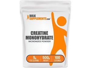 BulkSupplements.com Creatina monohidrato en polvo - Suplemento de creatina, creatina micronizada, creatina en polvo - Sin sabor y sin gluten, 5 g (5000 mg) por porciones, 500 g (1,1 libras) (paquete de 1)