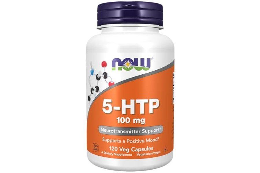 Suplementos de NOW Foods, 5-HTP (5-hidroxitriptófano) 100 mg, soporte para neurotransmisores*, 120 cápsulas vegetales