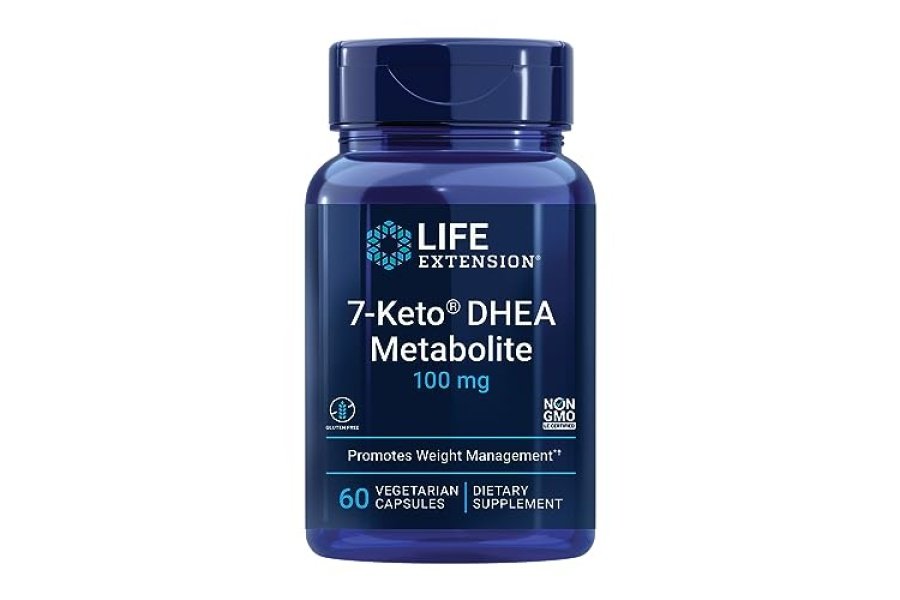 Life Extension Metabolito 7-Keto DHEA – Encienda su horno de quema de grasa – Sin OGM – Sin gluten – 100 mg – 60 cápsulas vegetarianas