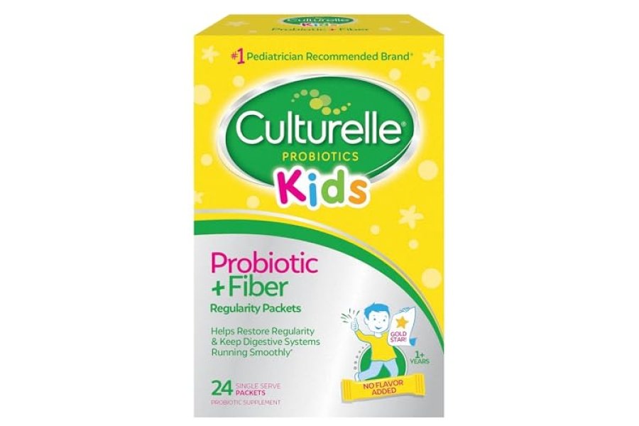 Culturelle Kids Probiótico + paquetes de fibra (edades 1+) - 24 unidades - Salud digestiva y apoyo inmunológico - Ayuda a restaurar la regularidad (el embalaje puede variar)