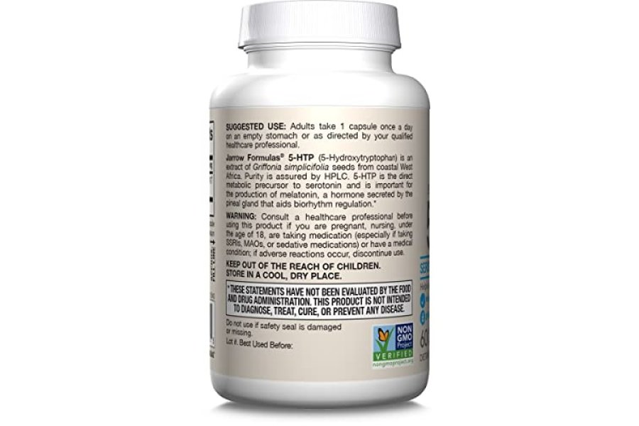 Jarrow Formulas 5-HTP, 100 mg, precursor de serotonina, 60 cápsulas vegetales, suministro para 60 días - Image 10