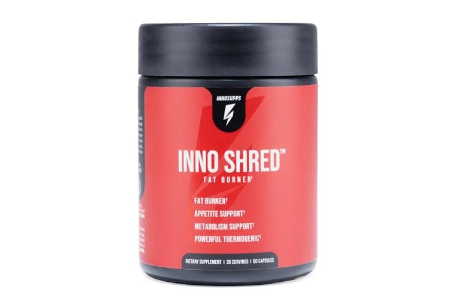 Quemador de grasa Inno Shred para hombres y mujeres con 100 mg de Capsimax, granos del paraíso, cafeína orgánica, extracto de té verde, supresor del apetito, pérdida de peso (60 cápsulas vegetales) | (con estimulante)