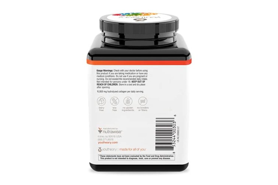 Colágeno avanzado Youtheory - 6000 mg de colágeno - con vitamina C - para cabello, piel y uñas* - Suplementos de colágeno para mujeres y hombres - 290 comprimidos - Image 4