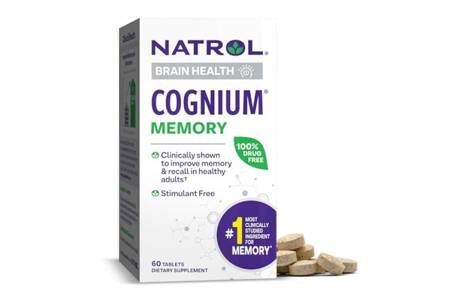 Natrol Cognium Memory Silk Protein Hydrolyzate 100 mg, suplemento dietético para apoyar la salud cerebral, 60 tabletas, suministro para 30 días