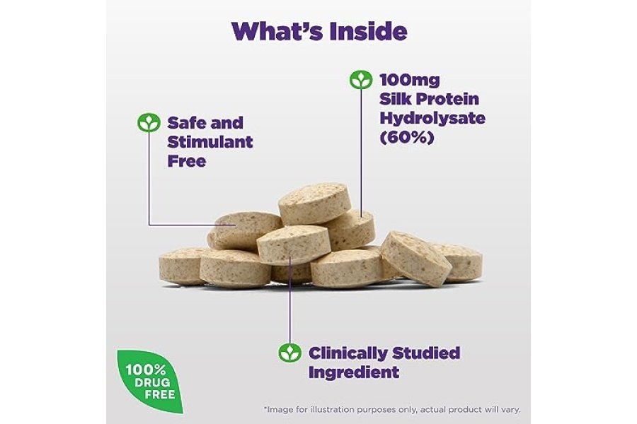 Natrol Cognium Memory Silk Protein Hydrolyzate 100 mg, suplemento dietético para apoyar la salud cerebral, 60 tabletas, suministro para 30 días - Image 3