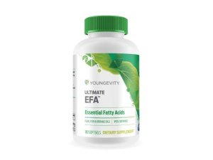 Youngevity Ultimate EFA - Fuente orgánica de ácidos grasos esenciales | Omega 3, 6 y 9 | Hecho de borraja, lino y aceite de pescado | 180 Cápsulas de Gel Suave