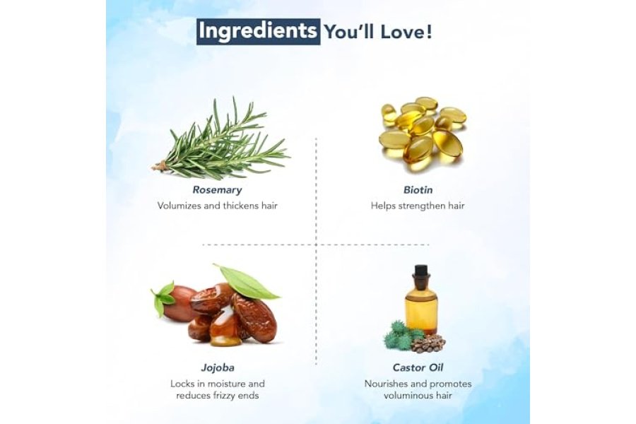 Botanic Hearth Aceite de romero 100% puro para el crecimiento del cabello infundido con biotina (6.7 fl oz) | Tratamiento Fortalecedor Capilar | Nutritiva y voluminizadora | Con aceite de jojoba y aceite de ricino | No verificado por OGM - Image 2