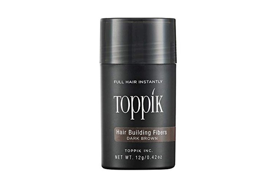 Toppik Hair Building Fibers, fibras capilares de color marrón oscuro, espesante para adelgazar el cabello, cuidado del cabello para crear la apariencia de cabello más grueso, botella de 0,42 oz para unisex