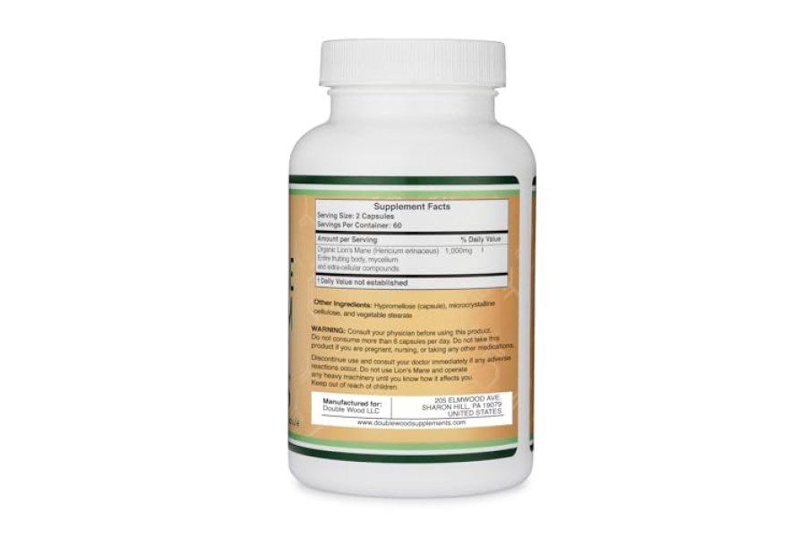 Cápsulas de hongos Lions Mane Suplemento (suministro para dos meses - 120 unidades) Hongo Lions Mane para apoyo cerebral y salud inmune (probado por terceros, cultivado y encapsulado en los EE. UU.) por Double Wood - Image 6