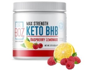 Dr. Boz - Keto BHB en polvo - Limonada de frambuesa, 20 porciones - Bebida de cetonas - Aumenta la energía y reduce los antojos - Suplemento dietético de máxima potencia - Calidad probada - Fabricado en los EE. UU. - 9,6 oz (272 g)