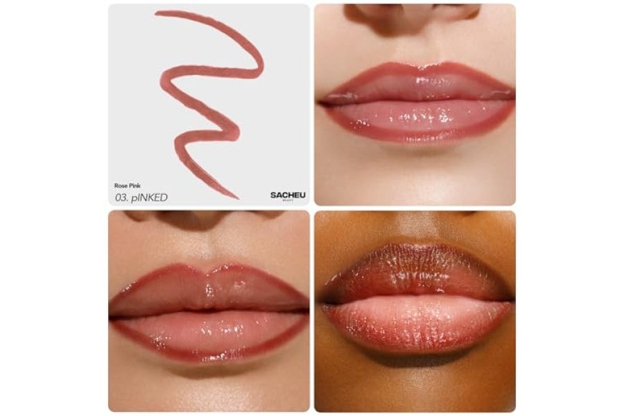 Sacheu Lip Liner Stay-N - Delineador de labios despegable, tatuaje, tinte de labios despegable, tinte de labios de larga duración, infundido con ácido hialurónico y vitamina E, para todo tipo de piel, p-INKED - Image 2