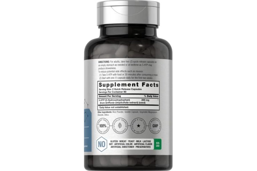 Horbaach 5HTP 200 mg Cápsulas | 180 unidades | Griffonia simplicifolia | Suplemento extrafuerte 5HTP | Sin OGM, sin gluten | 5 hidroxitriptófano - Image 2