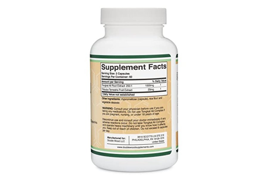 Extracto de Tongkat Ali 200 a 1 para hombres (Longjack) Eurycoma Longifolia, 1020 mg por porción, 120 cápsulas - Apoyo a la salud de los hombres con 20 mg de Tribulus Terrestris (probado por terceros) por Double Wood - Image 5