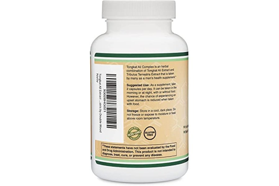 Extracto de Tongkat Ali 200 a 1 para hombres (Longjack) Eurycoma Longifolia, 1020 mg por porción, 120 cápsulas - Apoyo a la salud de los hombres con 20 mg de Tribulus Terrestris (probado por terceros) por Double Wood - Image 6
