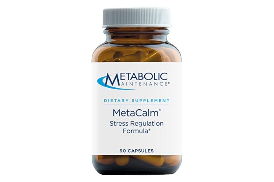 MetaCalm de mantenimiento metabólico - Fórmula de regulación del estrés con folato metilado, glicinato de magnesio, GABA, 5-HTP, L-teanina - Vitamina B6, apoyo del estado de ánimo y píldoras calmantes de apoyo a la relajación (90 cápsulas)