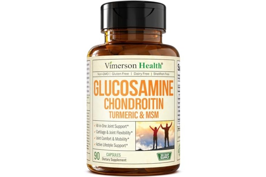 Glucosamina Condroitina MSM Cúrcuma Boswellia - Suplemento de apoyo a las articulaciones. Propiedades antioxidantes. Ayuda con la respuesta inflamatoria. Alivio ocasional de las molestias en la espalda, las rodillas y las manos. 90 Cápsulas