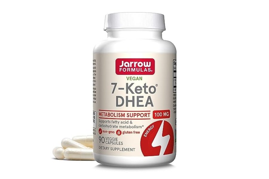 Jarrow Formulas 7-Keto DHEA 100 mg - Hasta 90 porciones (cápsulas vegetales) Suplemento dietético - Apoyo al metabolismo de los carbohidratos - Sin OGM - Sin gluten - Vegano