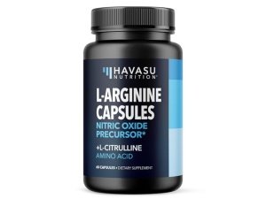 Cápsulas de L-Arginina para hombres activos - 60 unidades, sin OGM, 1200 mg de mezcla de L arginina y L citrulina - Suplemento de arginina para un rendimiento mejorado - L Arginina 1000 mg para apoyo muscular