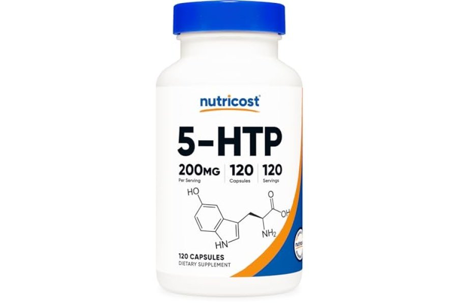 Nutricost 5-HTP 200 mg, 120 cápsulas vegetarianas (5-hidroxitriptófano) - Sin OGM ni gluten