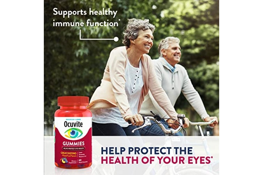 Ocuvite Suplemento vitamínico y mineral para gomitas para adultos para la salud ocular, contiene luteína y zeaxantina, frutas mixtas, 60 unidades - Image 4