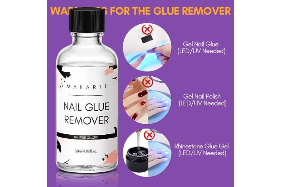 Makartt Removedor de pegamento para uñas a presión - 30ML Removedor de uñas a presión Fácil eliminación para pegamento en puntas de uñas, Quitaesmalte de uñas sin acetona - Image 4