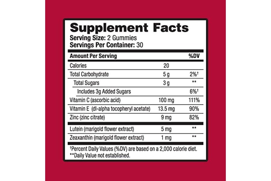 Ocuvite Suplemento vitamínico y mineral para gomitas para adultos para la salud ocular, contiene luteína y zeaxantina, frutas mixtas, 60 unidades - Image 6