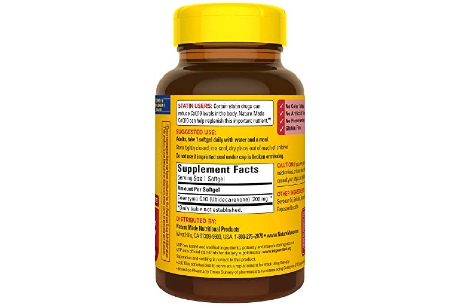 Nature Made CoQ10 200 mg, suplemento dietético para apoyar la salud del corazón, 80 cápsulas blandas, suministro para 80 días - Image 8