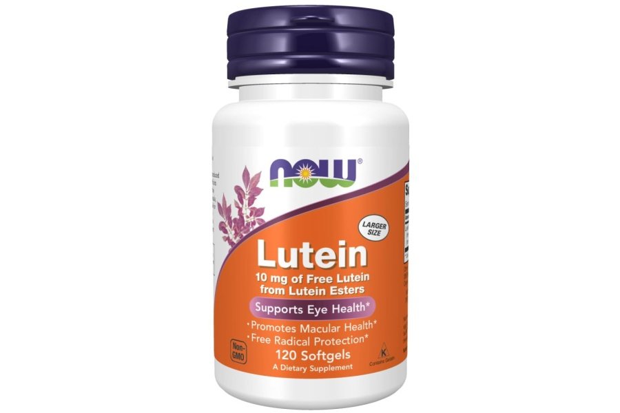 NOW Suplementos, luteína 10 mg con 10 mg de luteína libre de ésteres de luteína, 120 cápsulas blandas