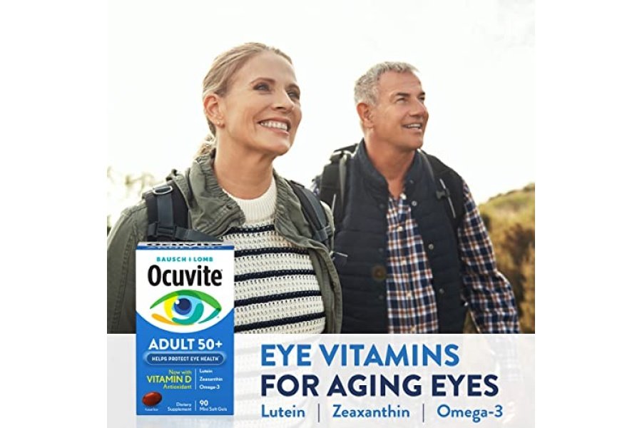 Suplemento vitamínico y mineral para ojos Ocuvite, contiene zinc, vitaminas C, E, omega 3, luteína y zeaxantina, 90 cápsulas blandas (el embalaje puede variar) - Image 7