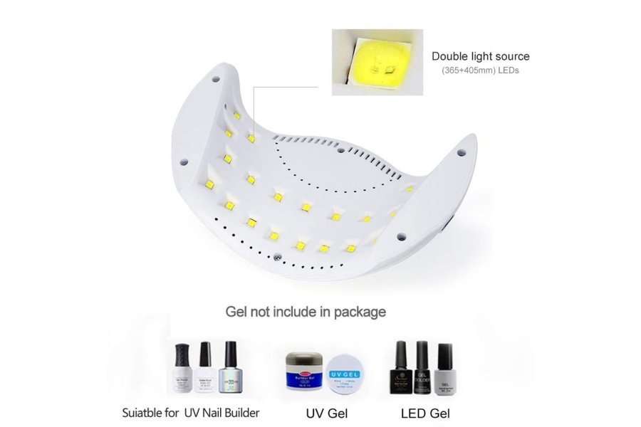 Lámpara de esmalte de uñas LED UV de gel, LKE secador de uñas 40 W luz LED con 3 temporizadores profesional para herramientas de arte de uñas accesorios blanco - Image 5