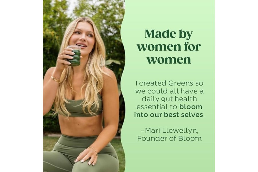 Bloom Nutrition Superfood Greens Powder, enzimas digestivas con probióticos y prebióticos, salud intestinal, alivio de la hinchazón para mujeres, clorella, mezcla de jugo verde con polvo de raíz de remolacha, 30 SVG, mango - Image 6