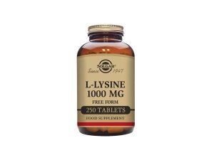 Solgar L-Lisina 1000 mg, 250 tabletas - Absorción y asimilación mejoradas - Promueve la integridad de la piel y los labios - Soporte de colágeno - Aminoácidos - Sin OGM, vegano, sin gluten - 250 porciones