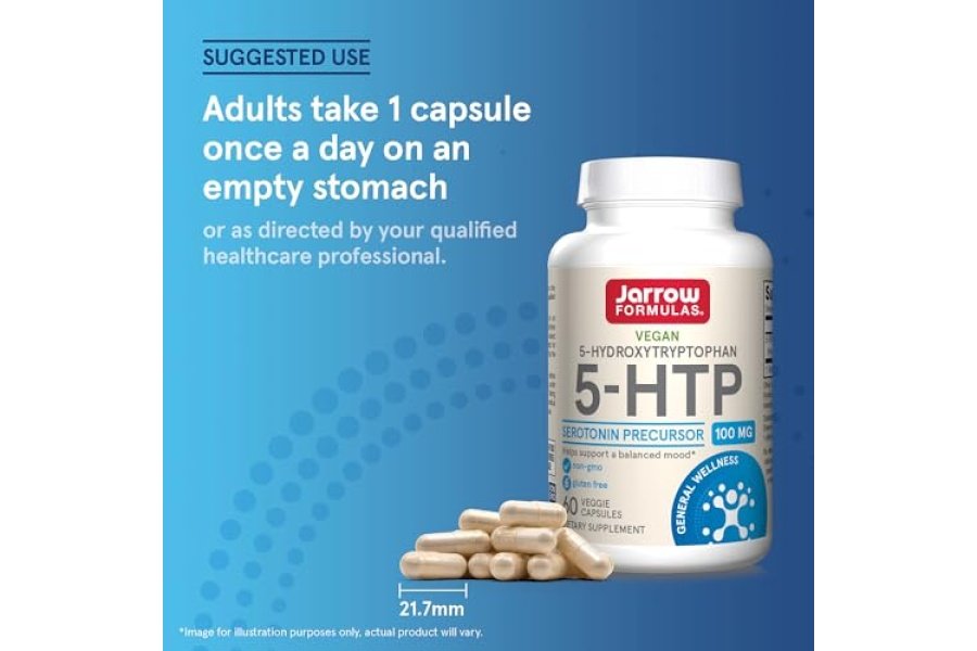 Jarrow Formulas 5-HTP, 100 mg, precursor de serotonina, 60 cápsulas vegetales, suministro para 60 días - Image 7
