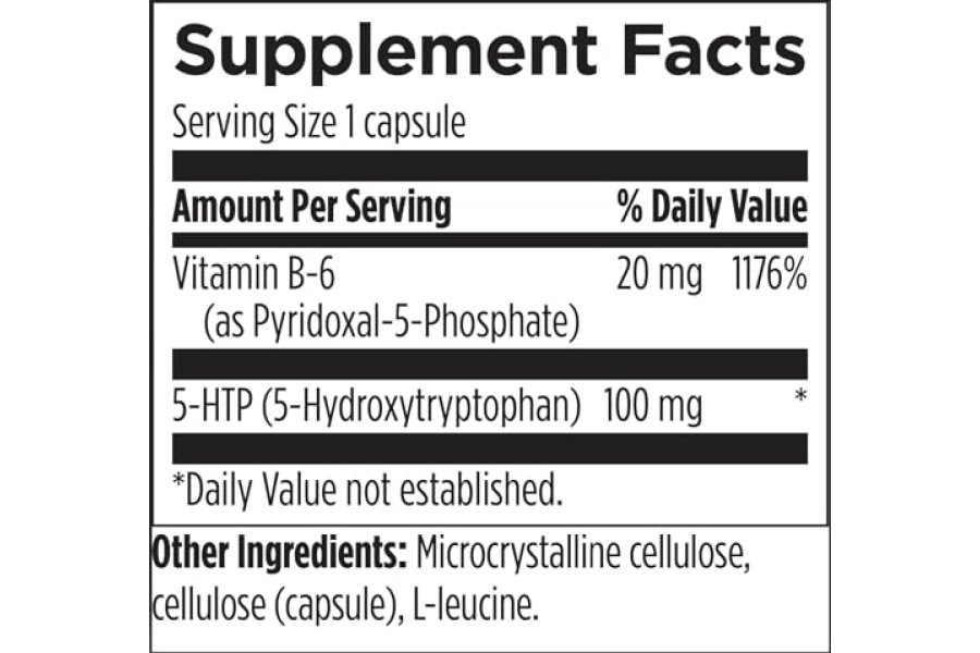 Designs for Health 5-HTP 100 mg con vitamina B6 (P-5-P) - Suplemento 5-HTP Supreme 100 mg - Precursores de serotonina para ayudar a apoyar el estado de ánimo saludable + apetito (60 cápsulas) - Image 4