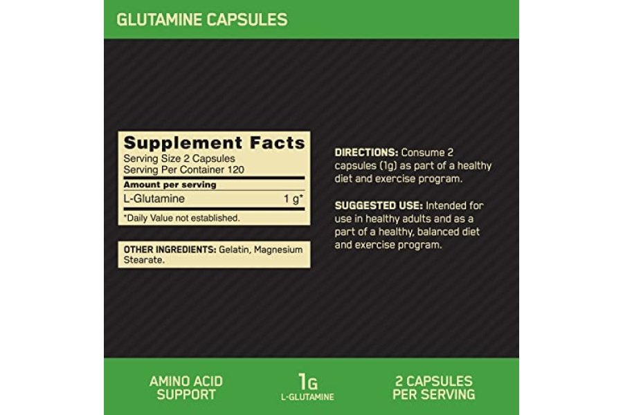Optimum Nutrition L-Glutamina Cápsulas de recuperación muscular, 1000 mg, 240 unidades (el paquete puede variar) - Image 2
