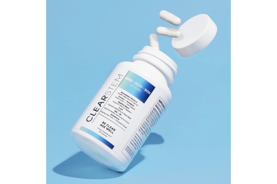 CLEARstem - Suplemento hormonal para el acné MINDBODYSKIN (5-HTP) - Suplemento DIM natural - Vitaminas para el cuidado de la piel - Equilibrio hormonal, antioxidantes - Vegano, sin gluten, sin crueldad - 30 porciones, 90 cápsulas - Image 8