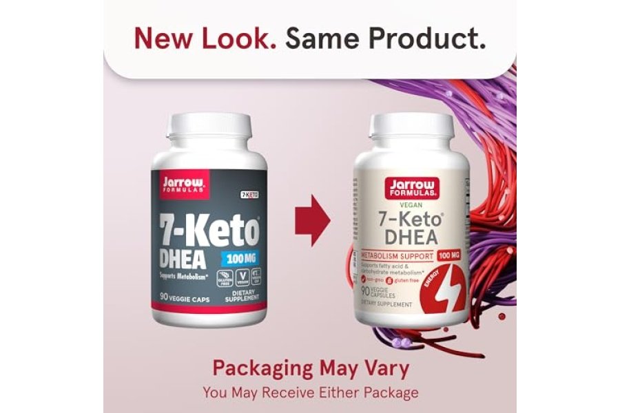 Jarrow Formulas 7-Keto DHEA 100 mg - Hasta 90 porciones (cápsulas vegetales) Suplemento dietético - Apoyo al metabolismo de los carbohidratos - Sin OGM - Sin gluten - Vegano - Image 2