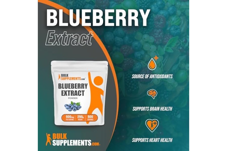 BulkSupplements.com Extracto de arándano en polvo - Suplemento antioxidante - Batido en polvo - Extracto de arándano para hornear - Suplemento de antocianinas - Polvo de arándano silvestre (250 gramos - 8,8 oz) - Image 3