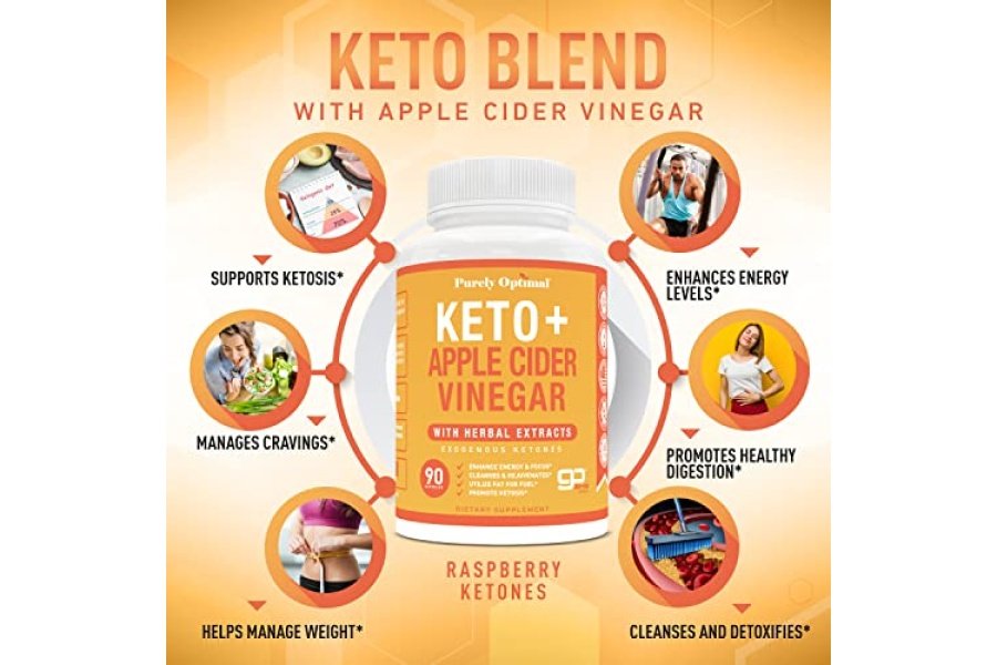 Purely Optimal Premium Keto+Píldoras de vinagre de sidra de manzana - con Garcinia Cambogia, cetonas exógenas Keto Bhb - 90 cápsulas - Image 6