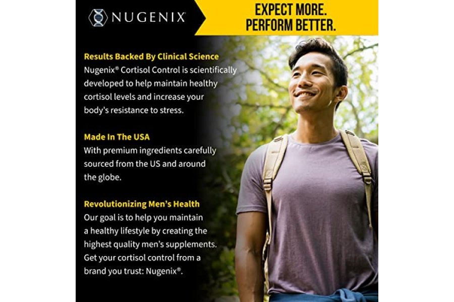 Nugenix Cortisol Control - Suplemento de soporte suprarrenal y administrador de cortisol para hombres, 60 cápsulas - Image 4