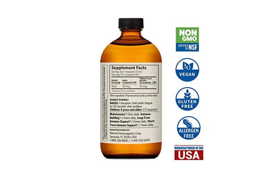 Hidrosol de plata bioactivo Sovereign Silver para apoyo inmunológico - Líquido de plata coloidal -10 ppm, 16 oz (473 ml) - Tamaño económico - Image 4
