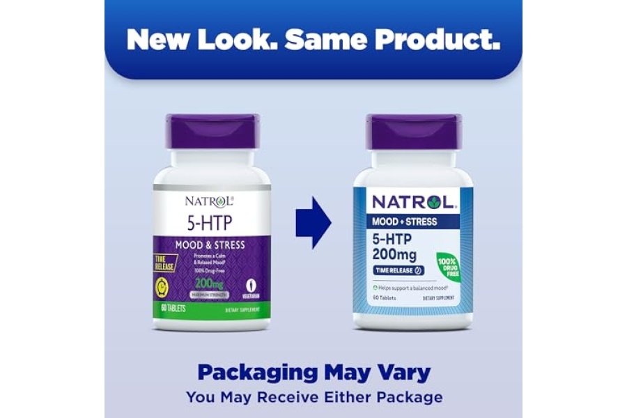 Natrol 5-HTP 200 mg, suplemento dietético que ayuda a mantener un estado de ánimo equilibrado, 60 tabletas de liberación prolongada, suministro para 60 días - Image 2