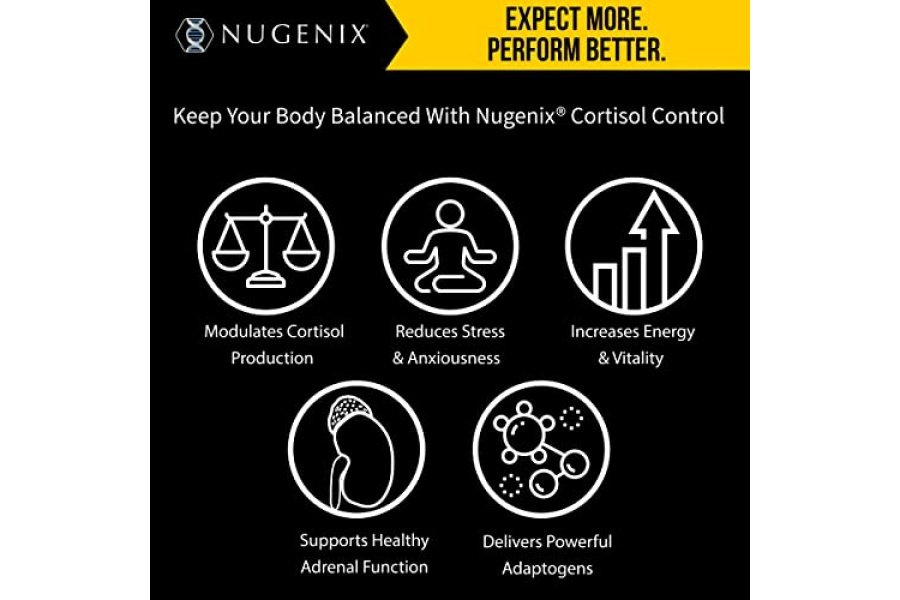 Nugenix Cortisol Control - Suplemento de soporte suprarrenal y administrador de cortisol para hombres, 60 cápsulas - Image 3