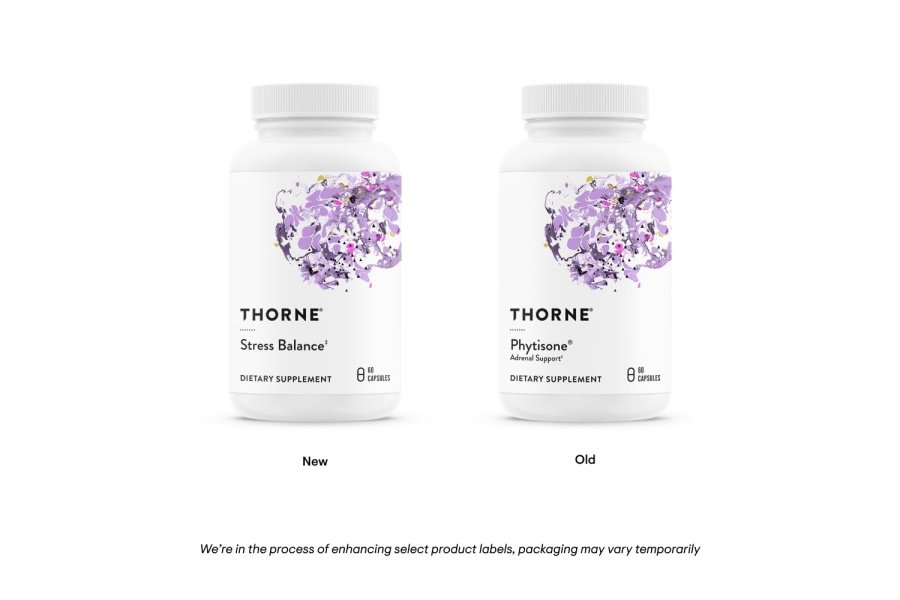 THORNE Stress Balance (anteriormente Phytisone) - Suplemento de apoyo suprarrenal con vitamina C y Ashwagandha - Apoyo a la salud sin lácteos - 60 cápsulas - 30 porciones - Image 3