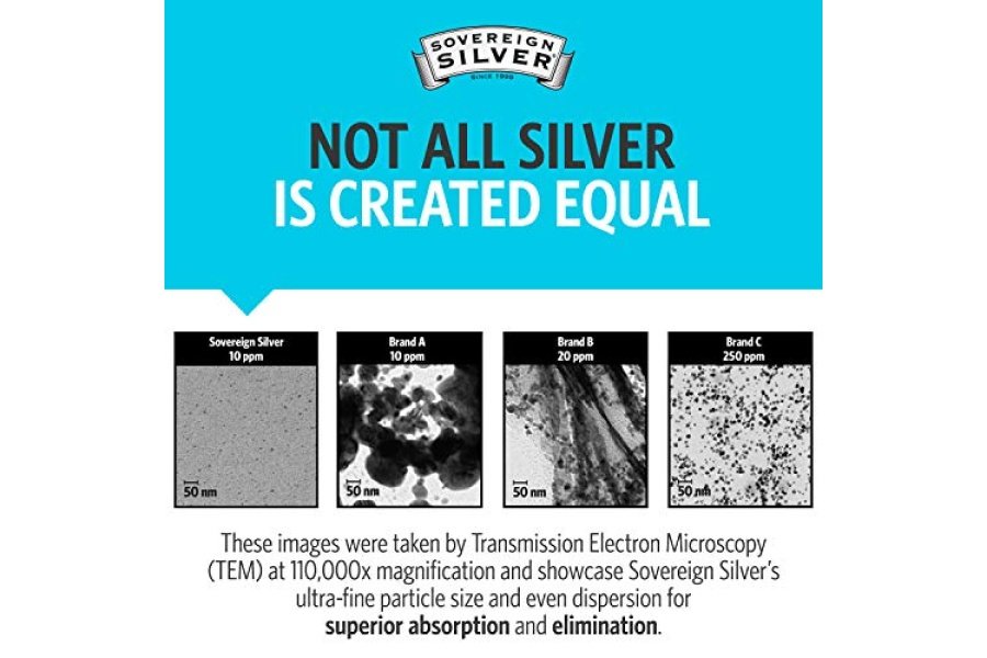 Hidrosol de plata bioactivo Sovereign Silver para apoyo inmunológico - Líquido de plata coloidal -10 ppm, 16 oz (473 ml) - Tamaño económico - Image 5