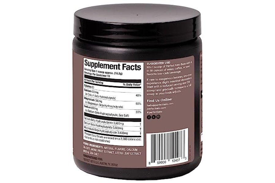 Perfect Keto Cetonas exógenas en polvo, sales BHB para cetosis y apoyo al ayuno, electrolitos para hidratación, energía sin cafeína, chocolate, 8.57 oz - Image 2
