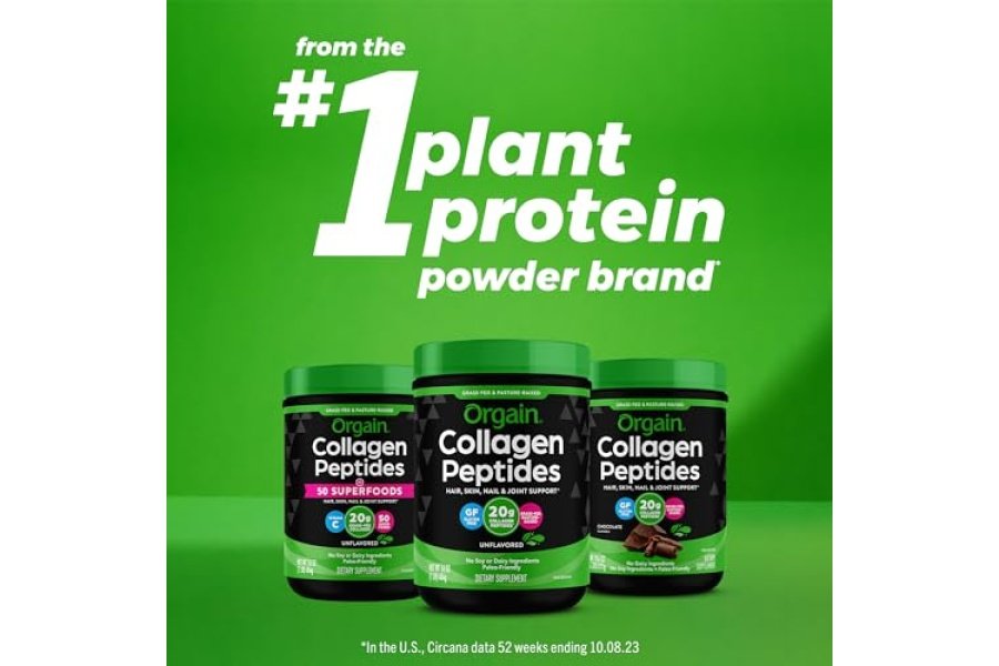 Orgain Péptidos de colágeno hidrolizado en polvo para mujeres y hombres, 0.71 oz de colágeno alimentado con pasto, sin sabor, suplemento de apoyo para cabello, piel, uñas y articulaciones, Paleo y Keto, sin OGM, tipo I y III, 1 libra - Image 8