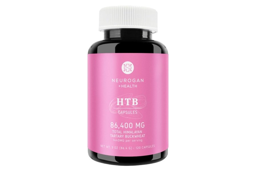 Neurogan Cápsulas puras y potentes de trigo sarraceno tartario del Himalaya (HTB) - 720 mg, suministro para 60 días - Apoya el bienestar digestivo* - Sin gluten, 84 000 mg de HTB total - Probado en laboratorio, fabricado en EE. UU.