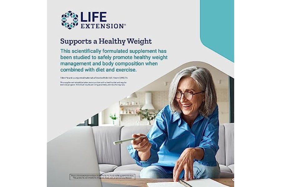 Life Extension Metabolito 7-Keto DHEA – Encienda su horno de quema de grasa – Sin OGM – Sin gluten – 100 mg – 60 cápsulas vegetarianas - Image 4